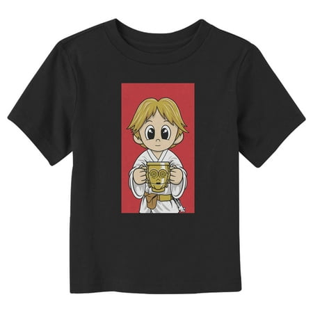 Toddler s Star Wars Luke Skywalker C-3PO Cup Graphic Tee Black 3T Toddler s Star Wars Luke Skywalker C-3PO Cup Graphic Tee Black 3T
