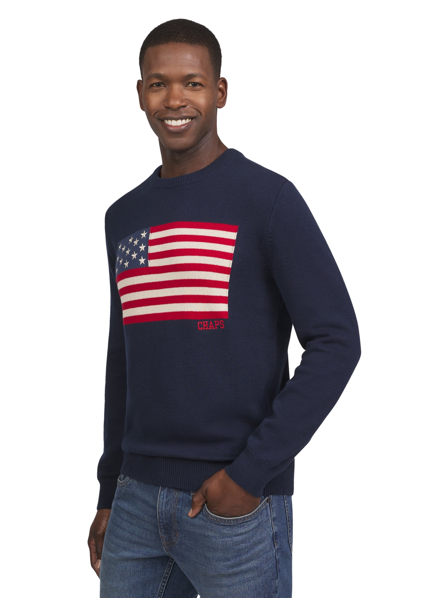 Chaps Men's & Big Men's Flag Cotton Crewneck Sweater, Sizes S-2XL