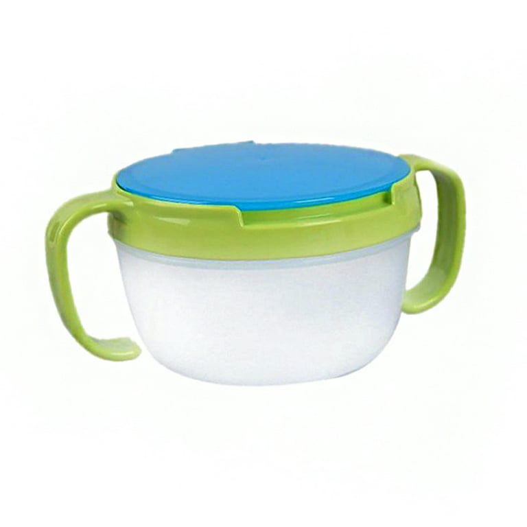 2-in-1 Baby Toddler Snack Catcher Cup & Feeding Bowl w/ Spoon Container BPA Free