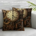 thumbnail image 3 of JRXY  Vintage Steampunk Throw Pillow Cover Case Ancient Gears Decorative Pillowcase Cushion for Couch Sofa Bedroom Livingroom Kitchen and Car  White, 3 of 5