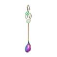 thumbnail image 1 of Stainless Steel Titanium-coated Coffee Spoons Musical Note Pattern Stirring Spoon Dessert Scoop Tableware (Iridescence), 1 of 8