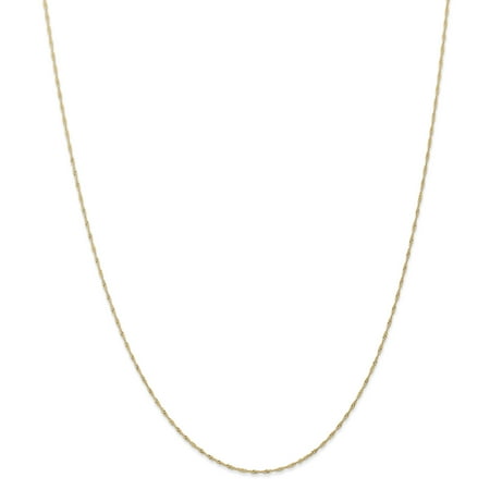 - 14kt Yellow Gold 1mm Link Singapore Chain Necklace Carded 18 Inch Pendant Charm Fine Jewelry Ideal Gifts For Women Gift Set From Heart
