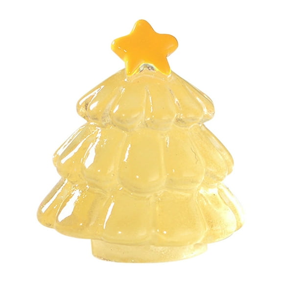 Cififendec 10Pcs Luminous Resin Plant Figurines Mini Luminous Christmas Tree Xmas Tree Statue Christmas Tree Models Ornaments for Christmas Decoration
