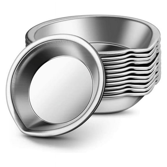 12Pcs Makeup Palette Stainless Steel Small Round Paint Tray Artist Watercolours Mixing Palette,12 x Tray,Silver