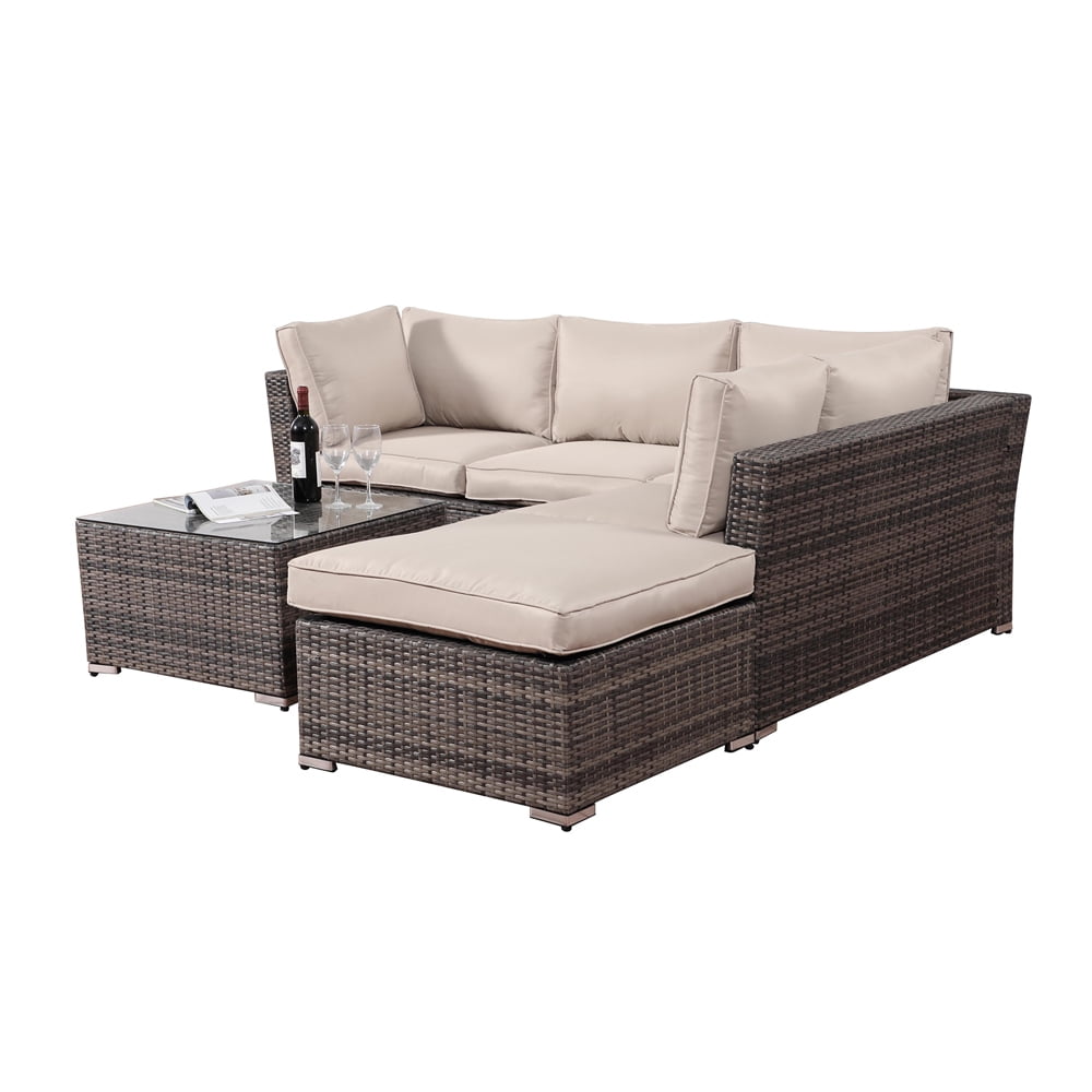 SEGMART 2021 Sectional Patio Sofa Set with Waterproof Cover, 5 Piece