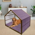 thumbnail image 2 of Plum Pet House, Floral Romantic Pattern with Vintage Style White Butterflies Swirly Wings and Flowers, Outdoor & Indoor Portable Dog Kennel with Pillow and Cover, 5 Sizes, White Plum, by Ambesonne, 2 of 4