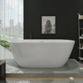 thumbnail image 4 of SOTUBX Free Standing Tub 65" Acrylic Freestanding Bathtub Matte White Soaking Bath Tub with Overflow and Chrome Anti-blockage Drain A07 Stand Alone tub, 4 of 9