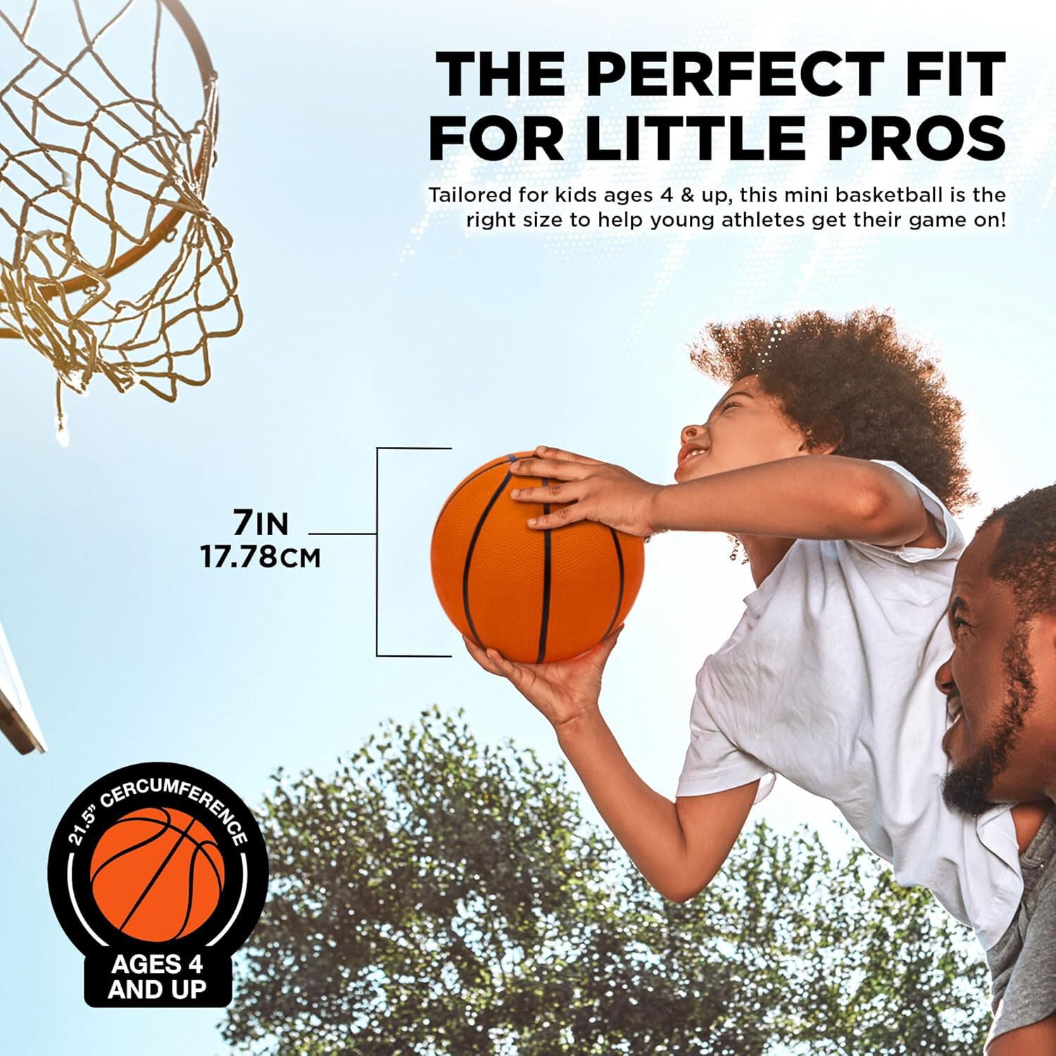 (6 pack) Lifeworks Size 3 Mini Rubber Basketball, Indoor & Outdoor Use, Sold Deflated (Pump Not Included)