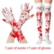 thumbnail image 3 of Fiudx Guantes Sangrientos de Halloween, Diseño de Terror, Calcetines Elásticos Hasta La Rodilla, Material Transpirable, Accesorio de Disfraz Versátil, Perfecto para Fiestas, Cosplay, Casas Embrujadas, 3 of 3