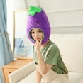 thumbnail image 5 of Cute Plush Cactus Eggplant Watermelon Sunflower Hat Scarf Cap Winter ski hat Full Headgear Novelty Party Dress up Cosplay Costume Plush Hat Sleeping Toy, 5 of 8