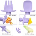 thumbnail image 5 of Cuchara Bebé Morada + Rosa, 4 Cubiertos Ergonómicos de Silicona para Bebé, Cuchara Bebé, Ideal para Aprender Variedad de Alimentos y Autoalimentación., 5 of 5