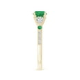 thumbnail image 3 of ANGARA Natural Aeon Emerald & Diamond Three Stone Engagement Ring with Milgrain in 14K Yellow Gold for Women (Size-6mm) | May Birthstone, Anniversary, Jewelry Gift for Women | Natural Emerald Ring, 3 of 10