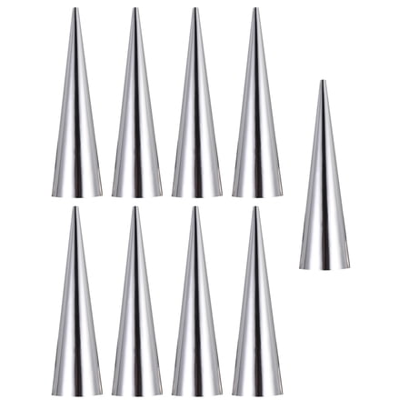 TABLZONE 9Pcs Stainless Steel Bread Mold Conical Shaped Croissant Mould for Bakery Use