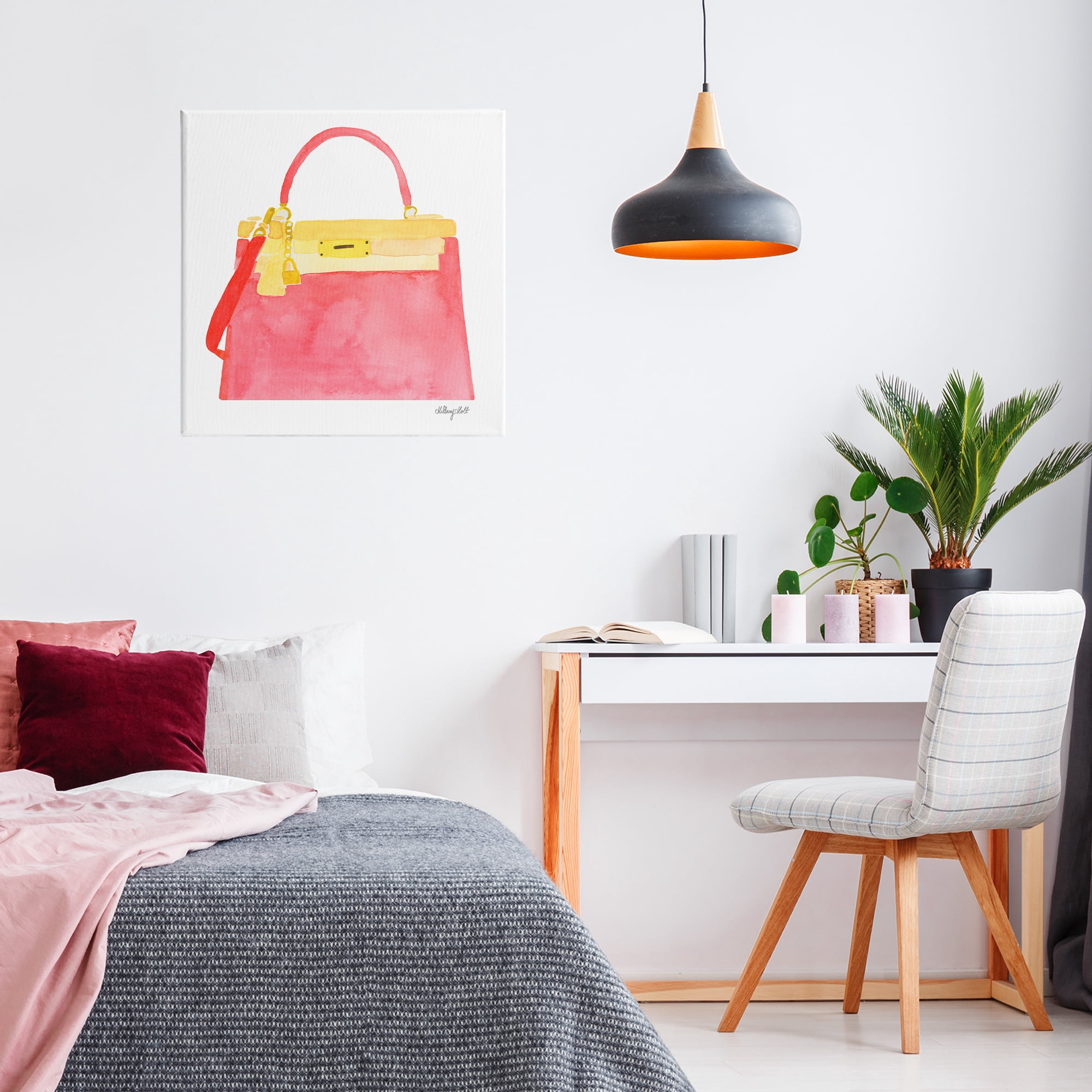 Stupell Industries Elegant Coral Handbag Canvas Wall Art, design by Hillary Holt