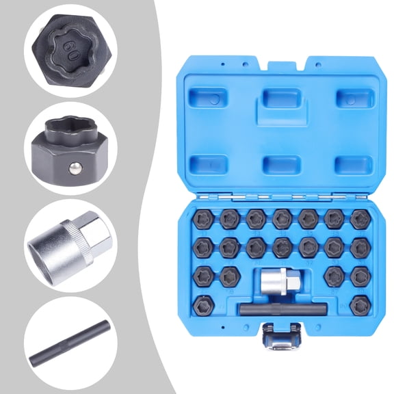 22pcs Wheel Locking Key Set For BMW F-Series, 22PCS Wheel Locking Nut Key Removal Tool Kit, Theft-retardant Lock Lug Nut Screw Remover Set
