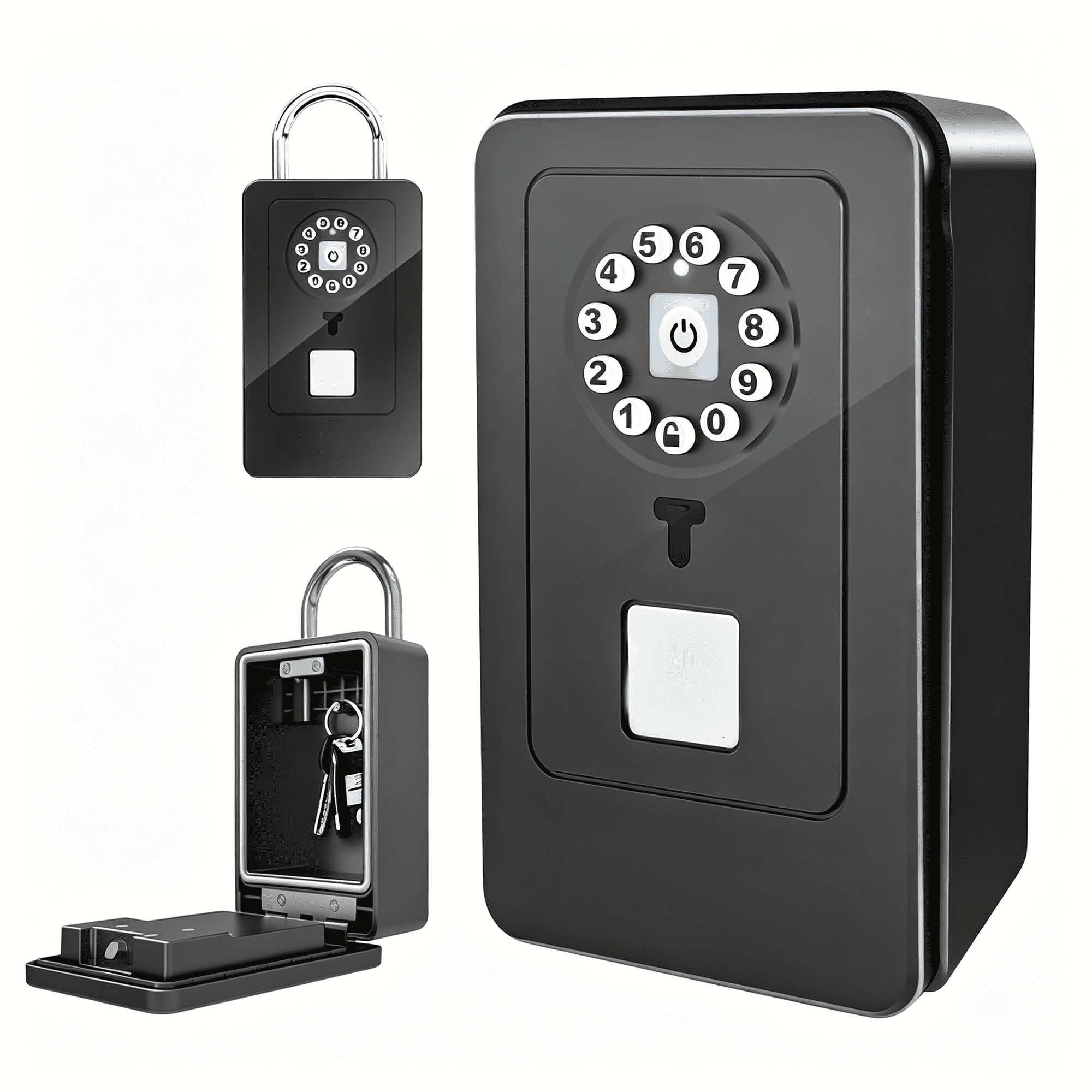 XIBUFE New Smart Lock Box Bluetooth Key Box with App Control&Passcode Waterproof Wall Mounted&Door Hanging Security Key Lock Box for Home Realtor Office Home Warehouse(Non Fingerprint)