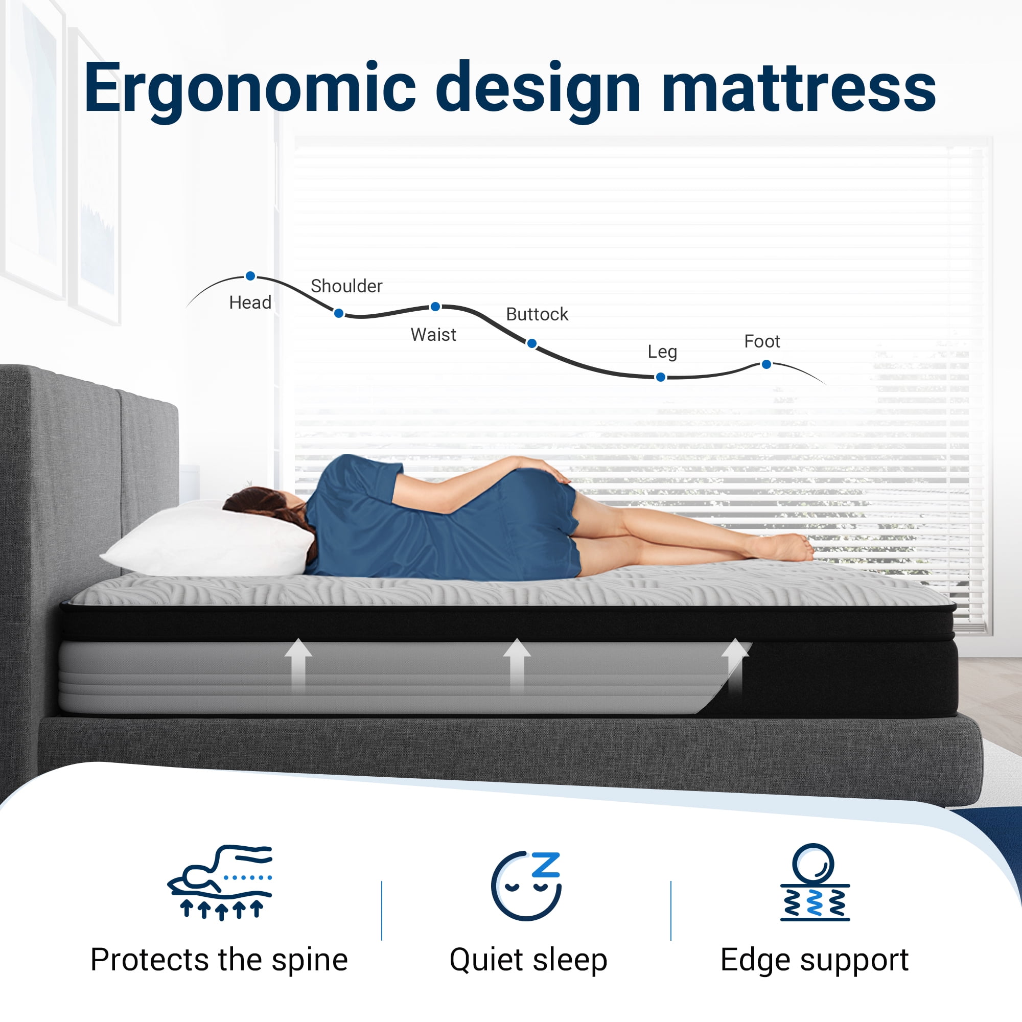 Avenco Classic 10'' Medium-Firm Hybrid Mattress, Full Size