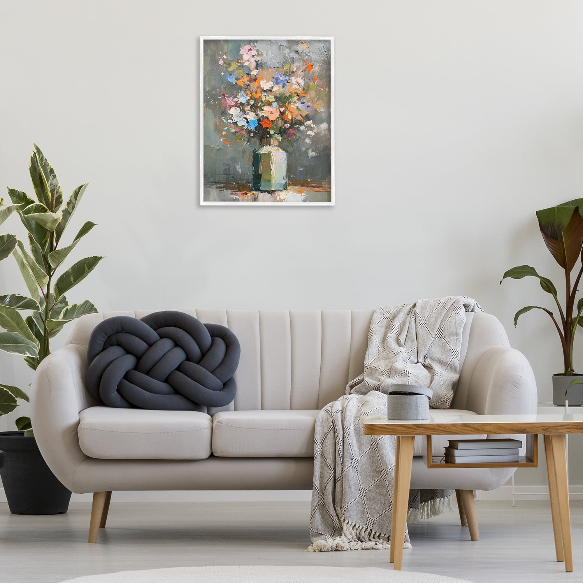 Stupell Industries Mixed Bold Bouquet Botanical & Floral Painting White Framed Art Print Wall Art, 24 x 30