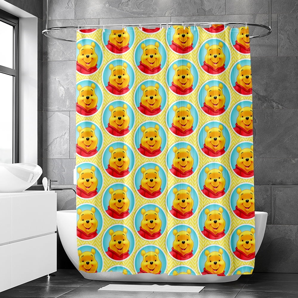 Shower Curtain S90*180cm Winnie the Pooh Bathroom Decor Winnie the Pooh Aesthetic Modern Fabric
