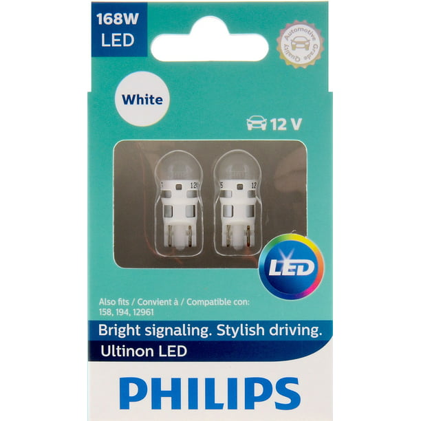 grådig smugling nakke Philips Ultinon LED 168WLED, W2,1X9,5D, Plastic, Always Change In Pairs! -  Walmart.com