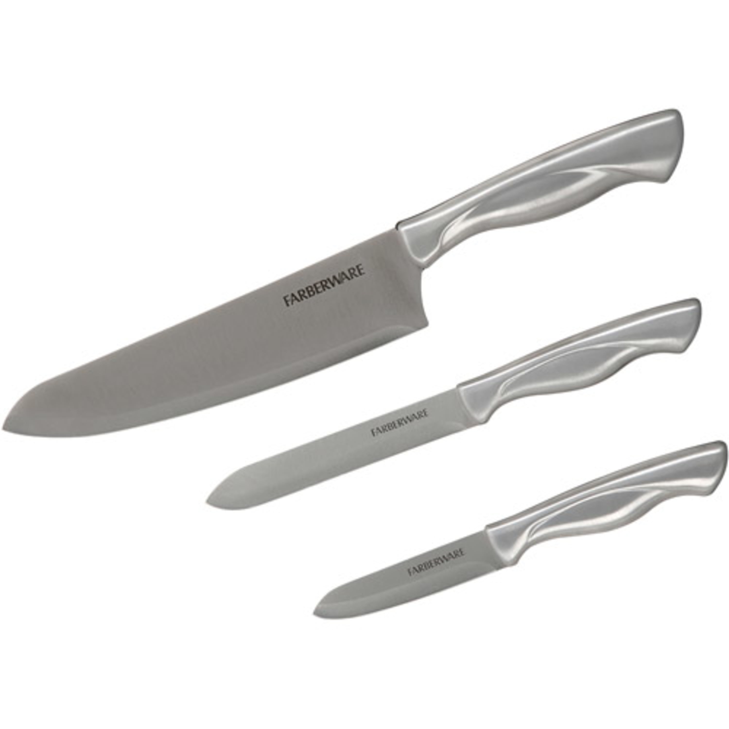 Farberware Classic 3piece Stamped Stainless Steel Chef Knife Set