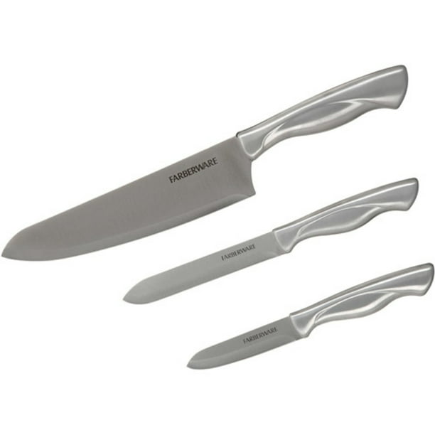 Farberware Classic 3piece Stamped Stainless Steel Chef Knife Set