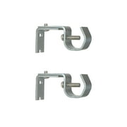 Mainstays Nickel Adjustable Curtain Rod Brackets, 7/16 in-3/4 in, 2 Count