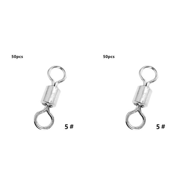 QualitChoice Fishing Connector 360-degree Rotation Durable Copper Fishing Swivel Ring Lightweight Snap Connectors High Tensile Strength 5 2Set