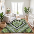thumbnail image 7 of Addison Rugs Mayfield Premium Machine Washable Transitional Aztec Aloe Rectangle Rug, 9' x 12', 7 of 7