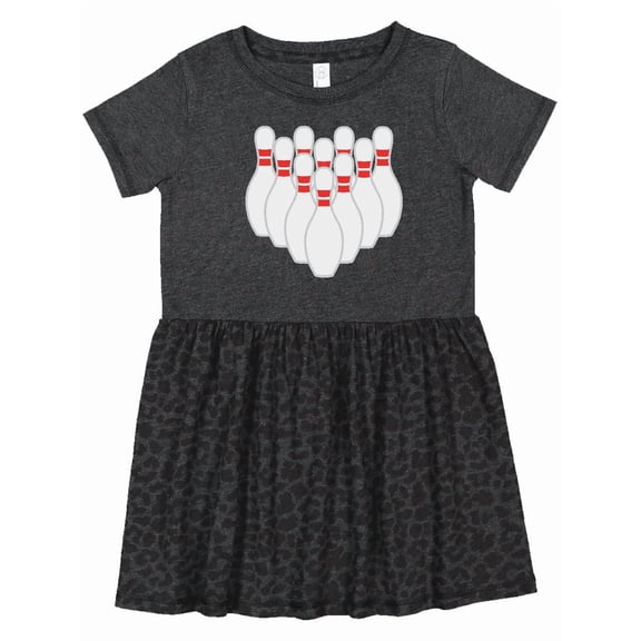 Inktastic Ten Pins for Bowling Girls Toddler Dress