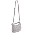 thumbnail image 4 of Vera Bradley Women's Cotton Frannie Crescent Crossbody Bag Mon Amour Gray, 4 of 6