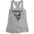 thumbnail image 1 of Winging It Tank Top, Ladies Racerback Tank Top, Chicken Tank, Chicken Wing Tank, Heather Gray, Medium, 1 of 3