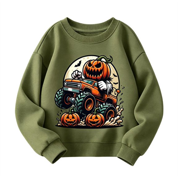 Likimi Toddler Girls Halloween Sweatshirts Hallowmas Cartoon Print Crew Neck Sweatshirt For Girls Long Sleeve Loose Fit Comfort Pullover Size 2-3 Years