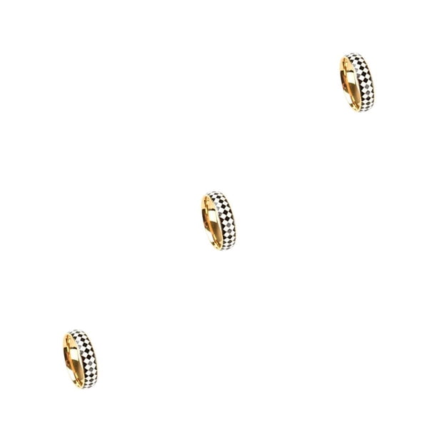 Minnieouse Anillo con diseño de tablero de ajedrez, joyería femenina elegante exquisita, adorno de mano, anillos geométricos para los dedos, Type1 NO1