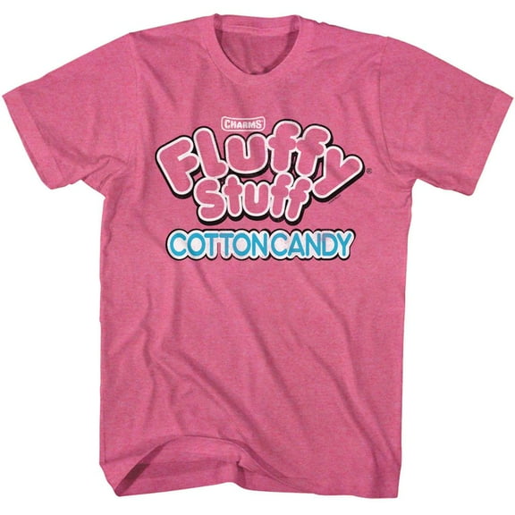 Tootsie Roll Fluffy Stuff Logo Retro Pink Heather Adult T-Shirt