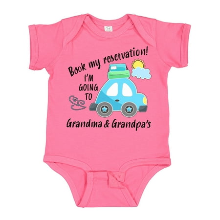 

Inktastic Book My Reservation! I m Going to Grandma and Grandpa s Gift Baby Boy or Baby Girl Bodysuit