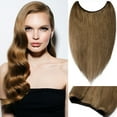 thumbnail image 2 of SEGO Wire in Human Hair Extensions Hidden Hair Extensions with Invisible Band Translucent Fish Line Hairpiece without Clip, 2 of 8