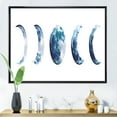 thumbnail image 2 of Designart 'Magic Blue Moon Phases On White' Bohemian & Eclectic Framed Canvas Wall Art Print, 2 of 5