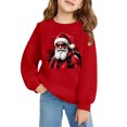 thumbnail image 4 of PMVFHDE Chandail à Capuchon et Chandails en Molleton pour Filles Imprimé Manches Longues Col Rond avec Poche Chandail Confortable Doux Décontracté pour Enfants Saison des Fêtes Rouge, 5-6 Ans, 4 of 4