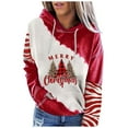 thumbnail image 2 of Chandail en Molleton Oversize de Noël pour Femmes, Imprimé Mode, Col Rond, Manches à Capuche, Cadeau de Noël en Liquidation, 2 of 7