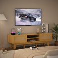 thumbnail image 3 of Xilingol Rattan TV Stand for up to 65 inch TV, Boho Entertainment Center with Two Cabinets and Sliding Doors, Rattan TV Console for Living Room, Bedroom, 59 inch, Natural, 3 of 8