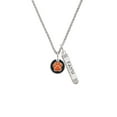 thumbnail image 2 of Delight Jewelry Silvertone Orange Paw on Black Disc Silvertone Believe Faith Prayer Hope Bar Charm Necklace, 23", 2 of 4
