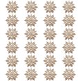 thumbnail image 2 of Northlight 24ct Glitter Snowflake Christmas Ornament Set 4" - Champagne Gold, 2 of 6
