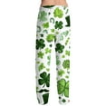 thumbnail image 4 of Fabrcox St. Patrick's Day Pajama Pants Men Slim Fit Elastic Waist Drawstring Green Shamrocks Print Mens Pj Bottoms Casual Soft Wide Leg Sleepwear Pants, 4 of 6