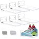 thumbnail image 1 of Estantes flotantes para exhibición de zapatos para montaje en pared, juego de 6, estantes flotantes de acrílico transparente para escaparate, colección de zapatillas o caja de zapatos, 1 of 5
