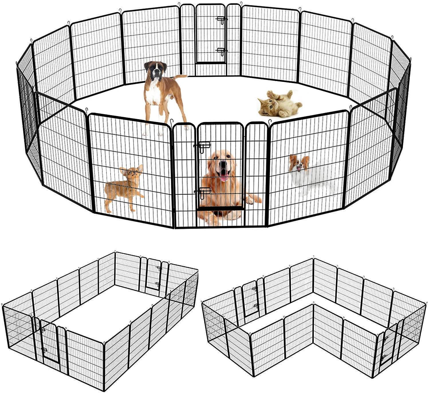 Buy Anysun PetsWorld Heavy Duty Pet Playpen 16 Panels 24 Folding Metal