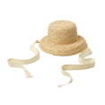 thumbnail image 1 of Sombrero de paja para niños con aleros para el sol, sombrero de viaje de verano con lazo ajustable, protección solar Corbata blanca, 1 of 9