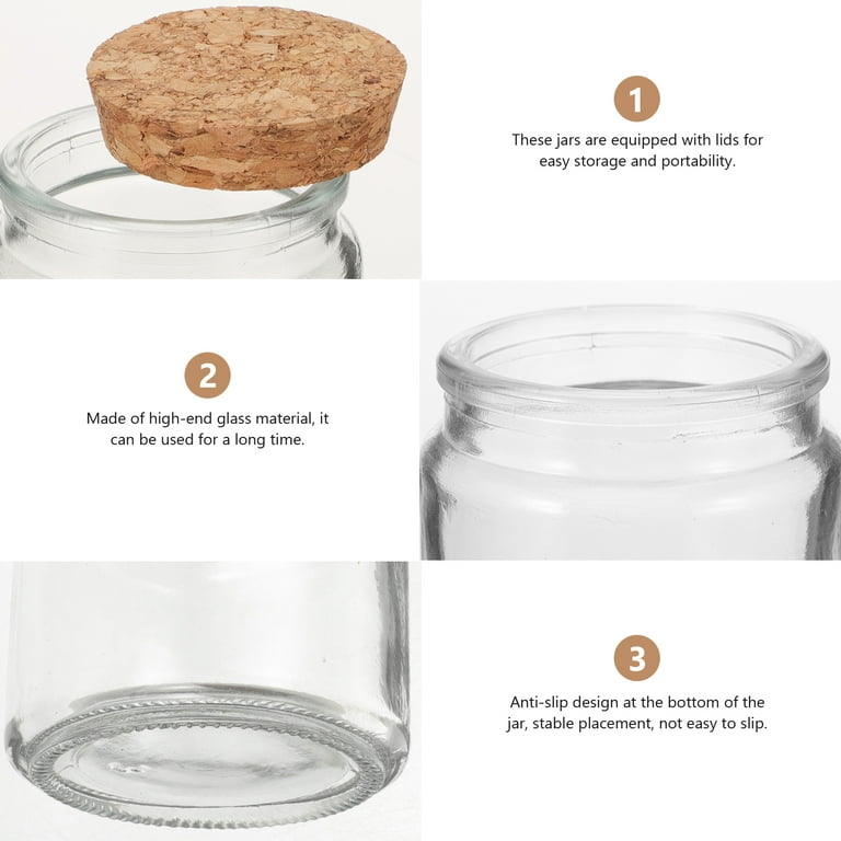 8pcs Empty Candle Containers Glass Candle Jars Candle Making Jars with Lids  Clear Candle Jars