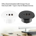 thumbnail image 2 of 3 Port Embedded USB Charging Splitter for Desks USB Round Desk Grommet Hole Adapter Cable Organizing for Home and Office, 2 of 8