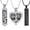 Black-3pc, variant on 3 Pack Cremation Urn Necklace for Ashes for Women Men Stainless Steel Heart Cylinder Cube Memorial Keepsake Pendant for Holder Loved One Ash